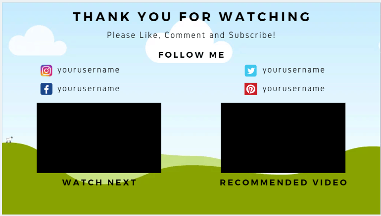 Youtube End Card Example Template
