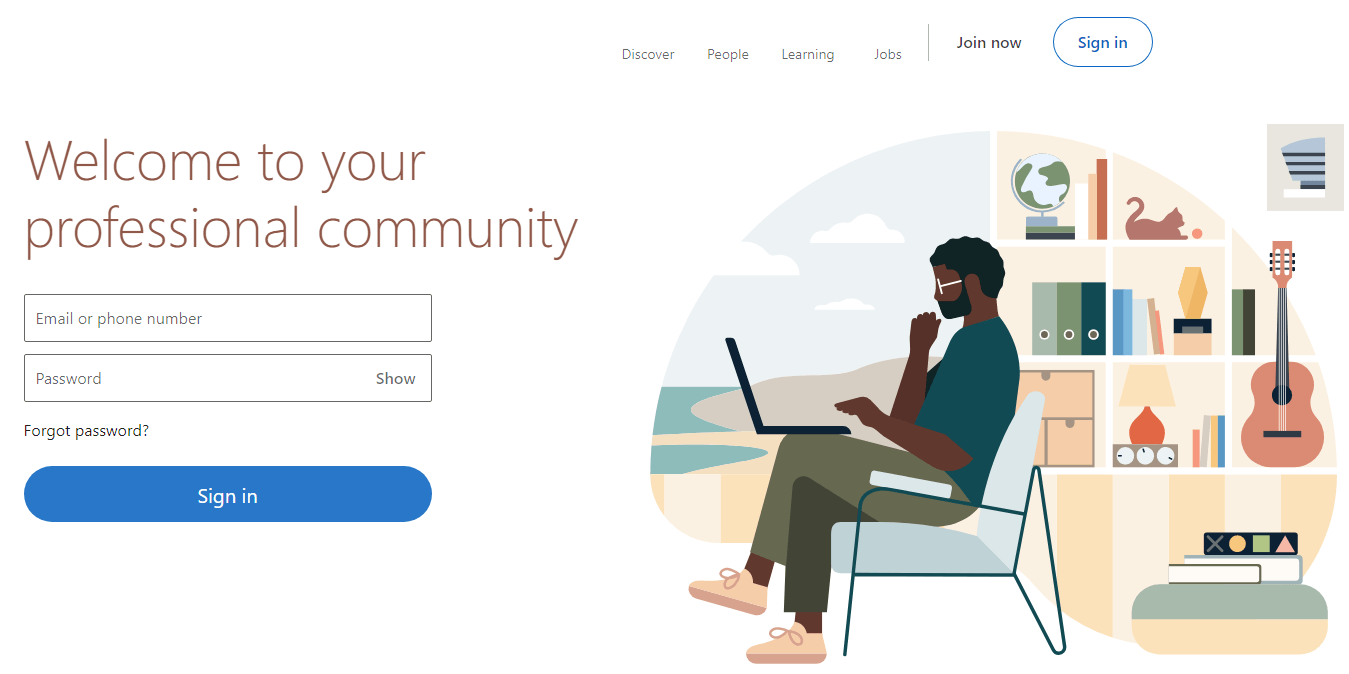 LinkedIn homepage