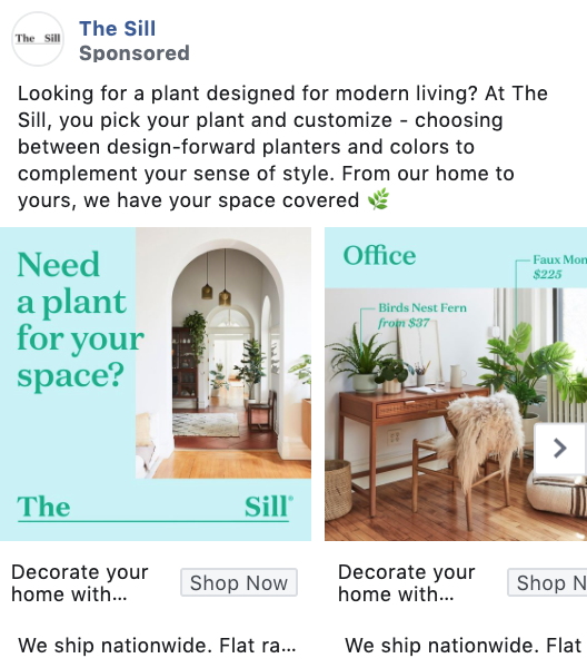 facebook ad examples
