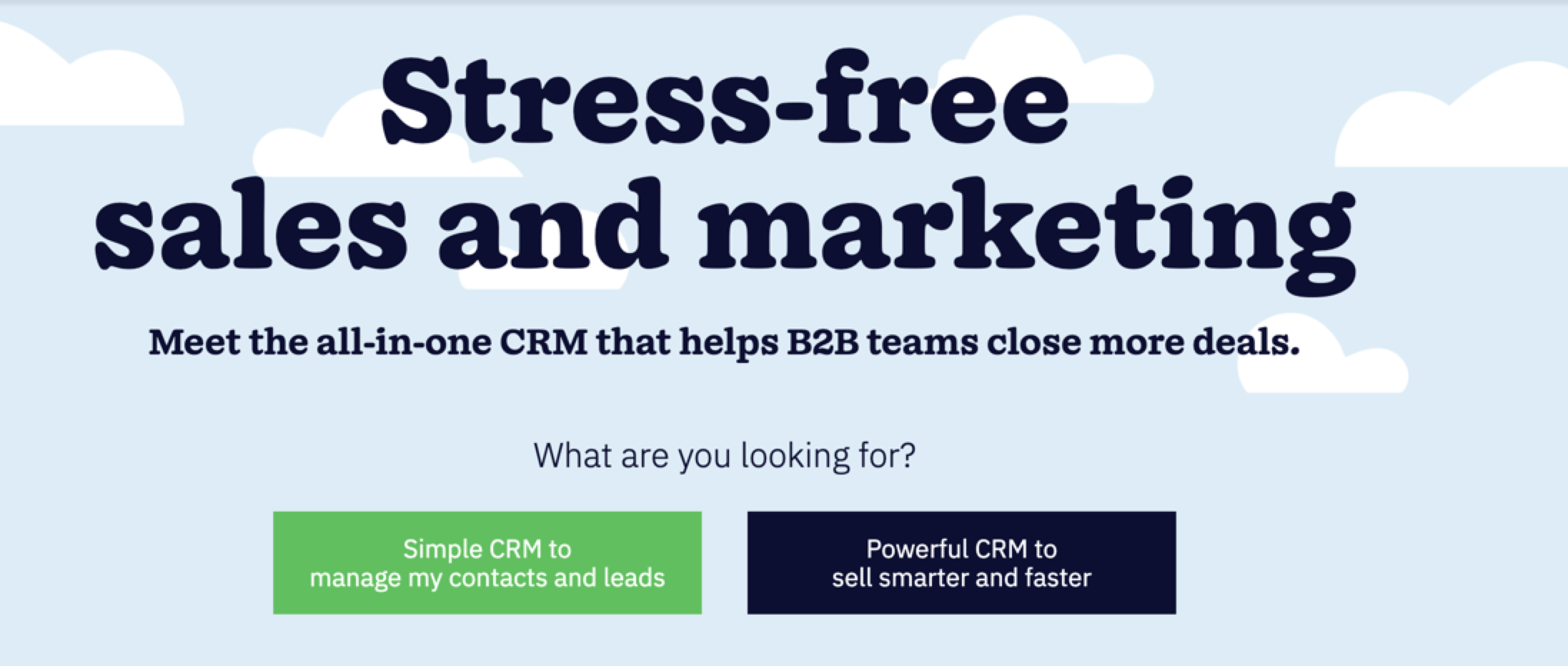 "Stress-free sales and marketing" Nutshell header