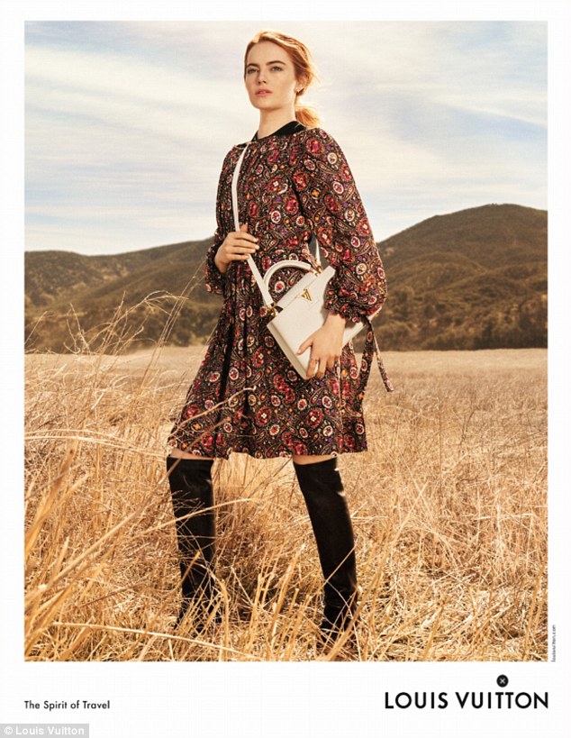 Cover girl: Emma Stone debuted her first fashion campaign for Louis Vuitton on Thursday