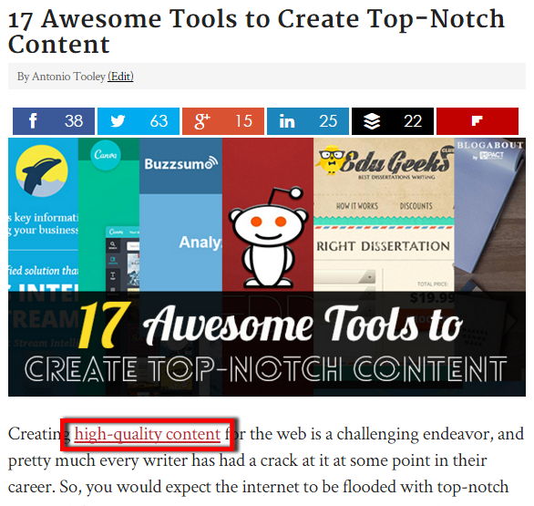 Tools to create top notch content