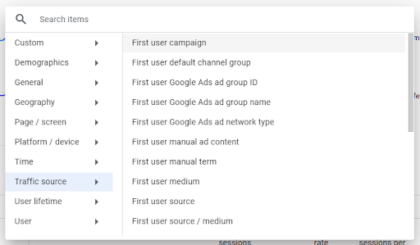 search items