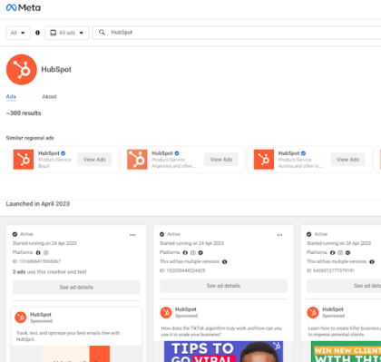 hubspot on meta