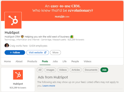 hubspot on linkedin