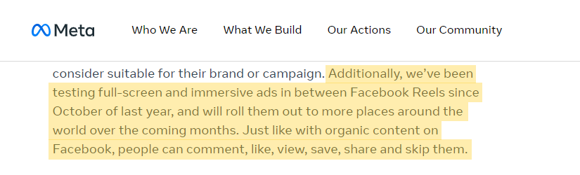 facebook reels updates