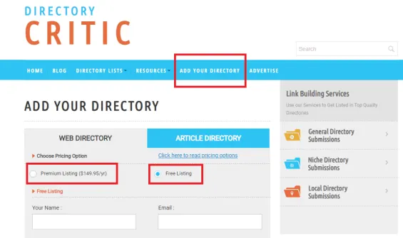Company Directory Submissions