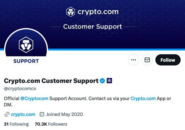 Crypto.com twitter.