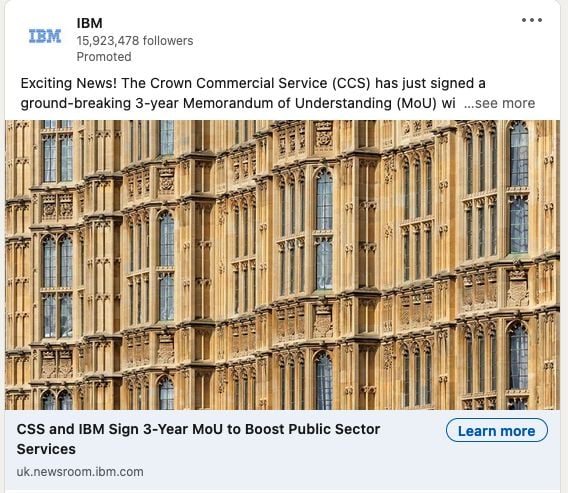 IBM linkedin post.