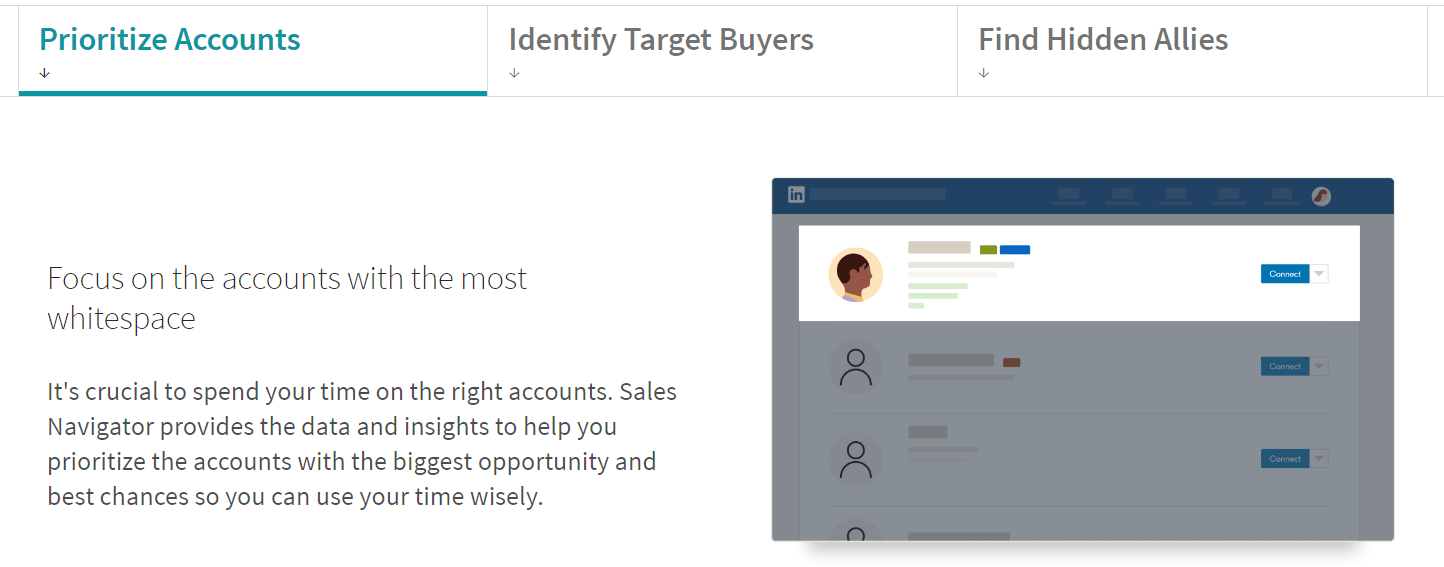 LinkedIn Sales Navigator webpage
