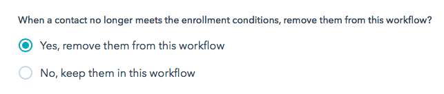 Remove from workflow HubSpot example 