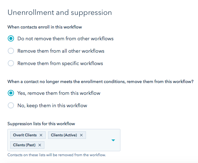 Suppression Lists example 