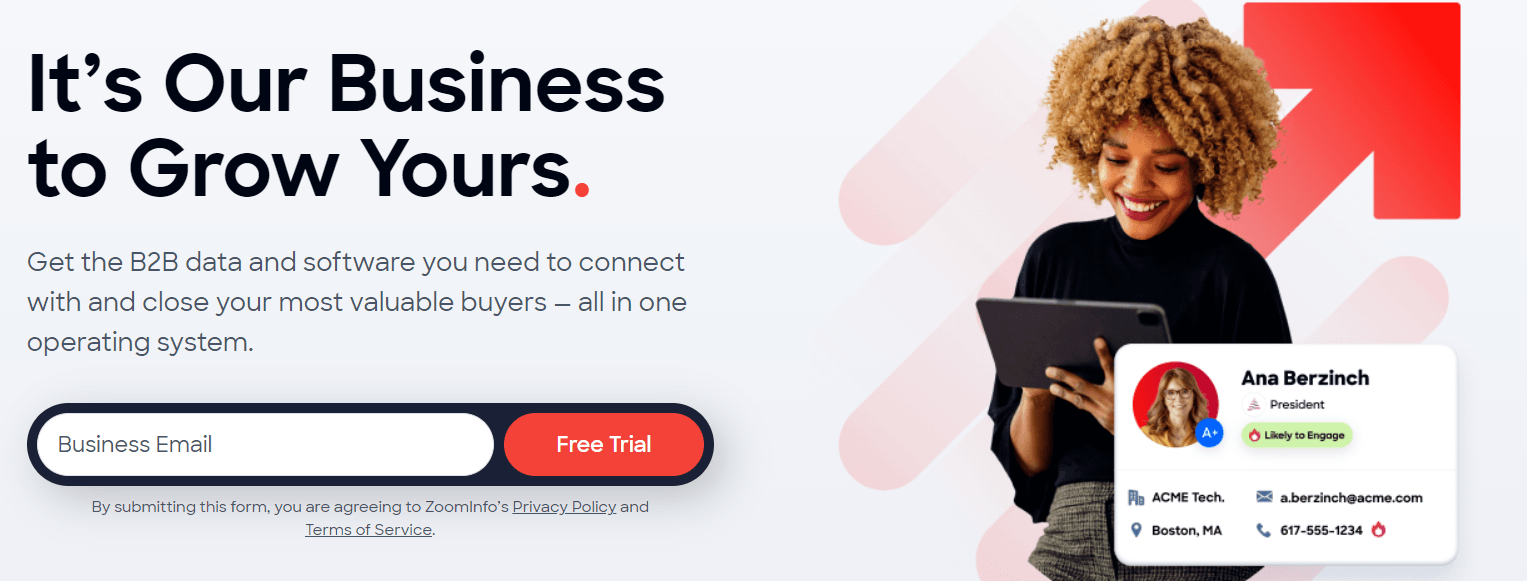 zoominfo landing page