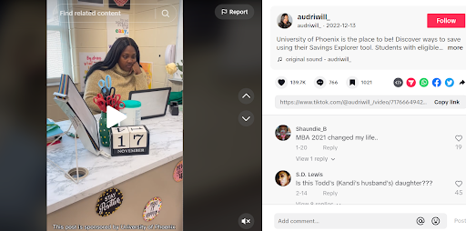 University of Phoenix TikTok