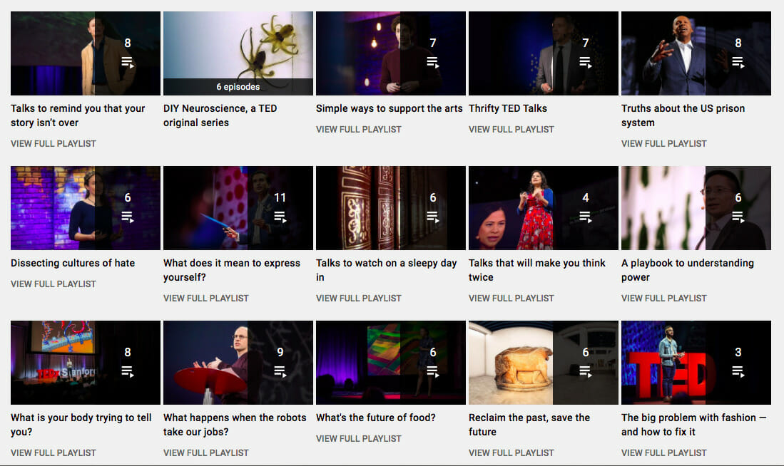 TED Talks YT playlists