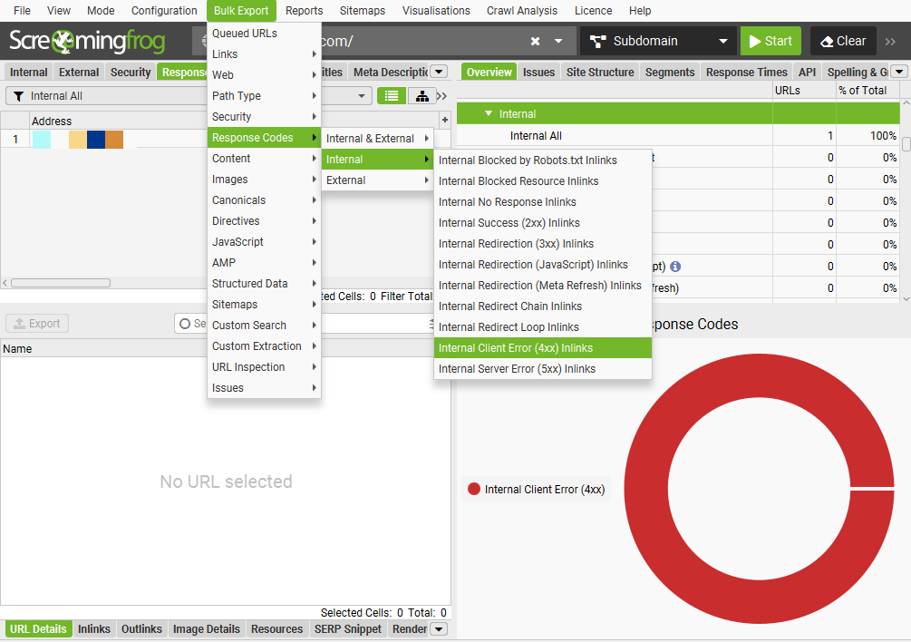 Checking the report pathway in Screaming Frog
