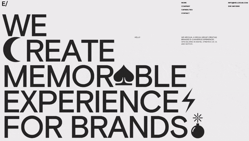 Animated kinetic typography on website