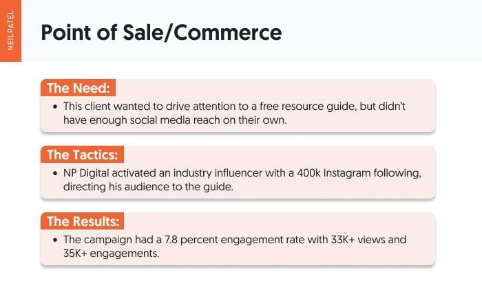 Point of sale/commerce. 
