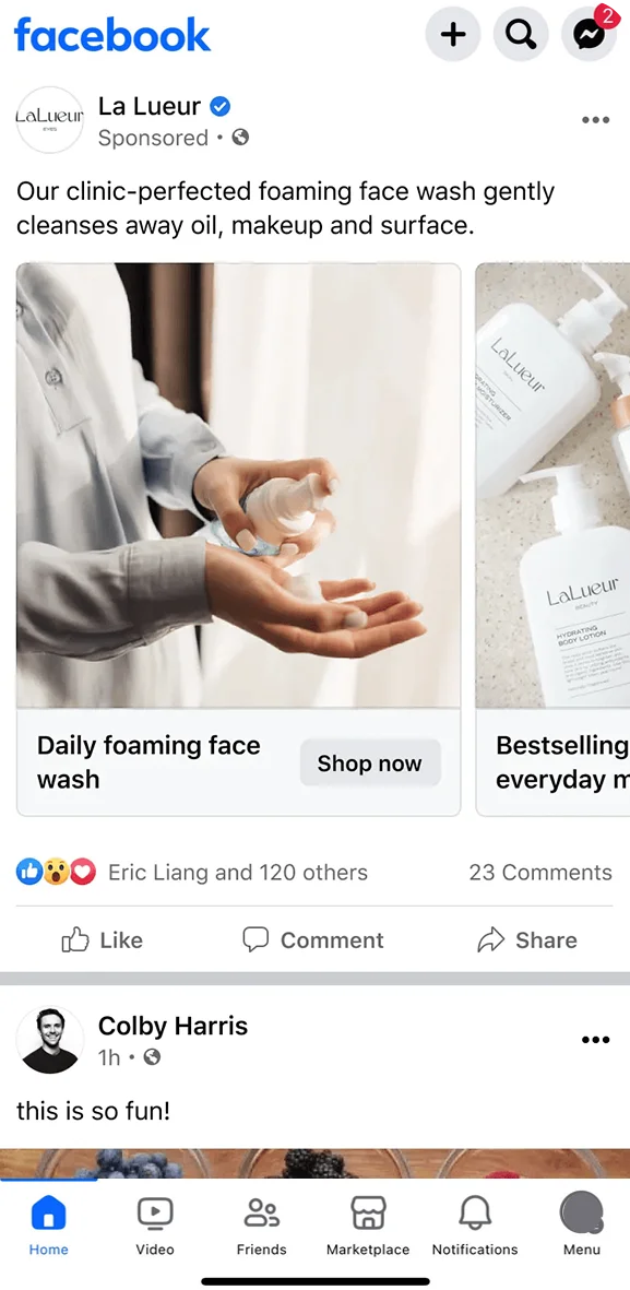 Carousel advertising online.