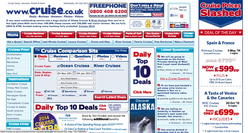 how NOT to design a ppc landing page! this example shows a severely cluttered page
