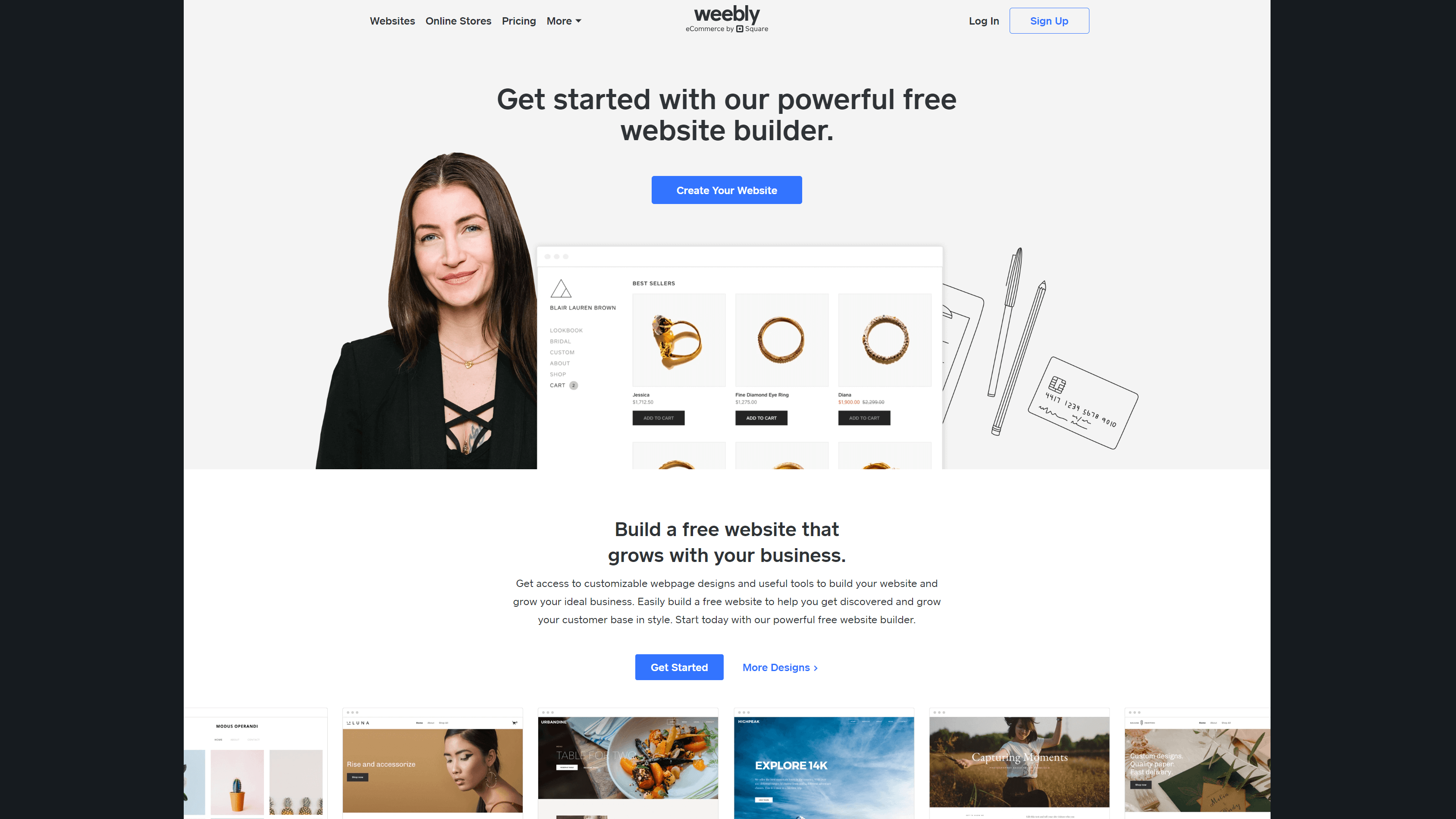 Weebly website builder homepage