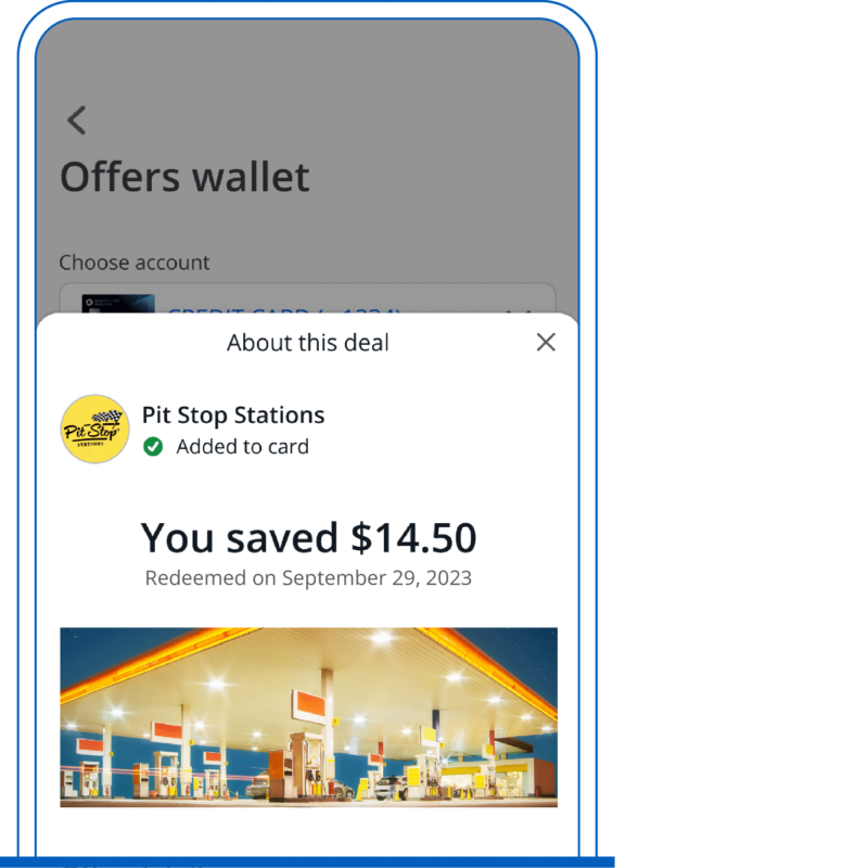 Chase media solutions customer in-app offer.