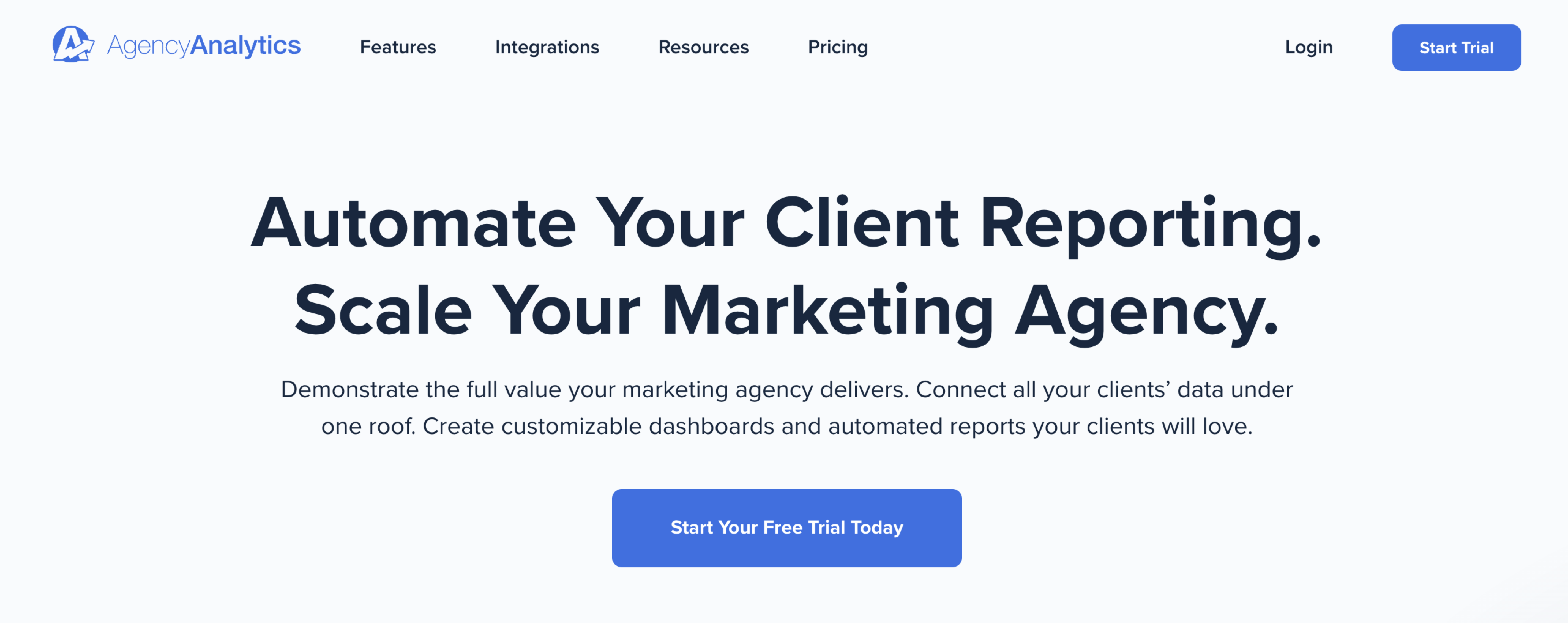 agencyanalytics home page