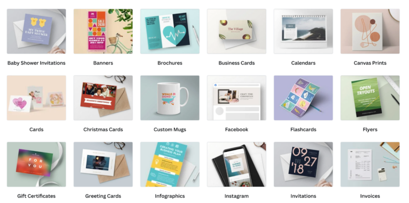 Different canva pages