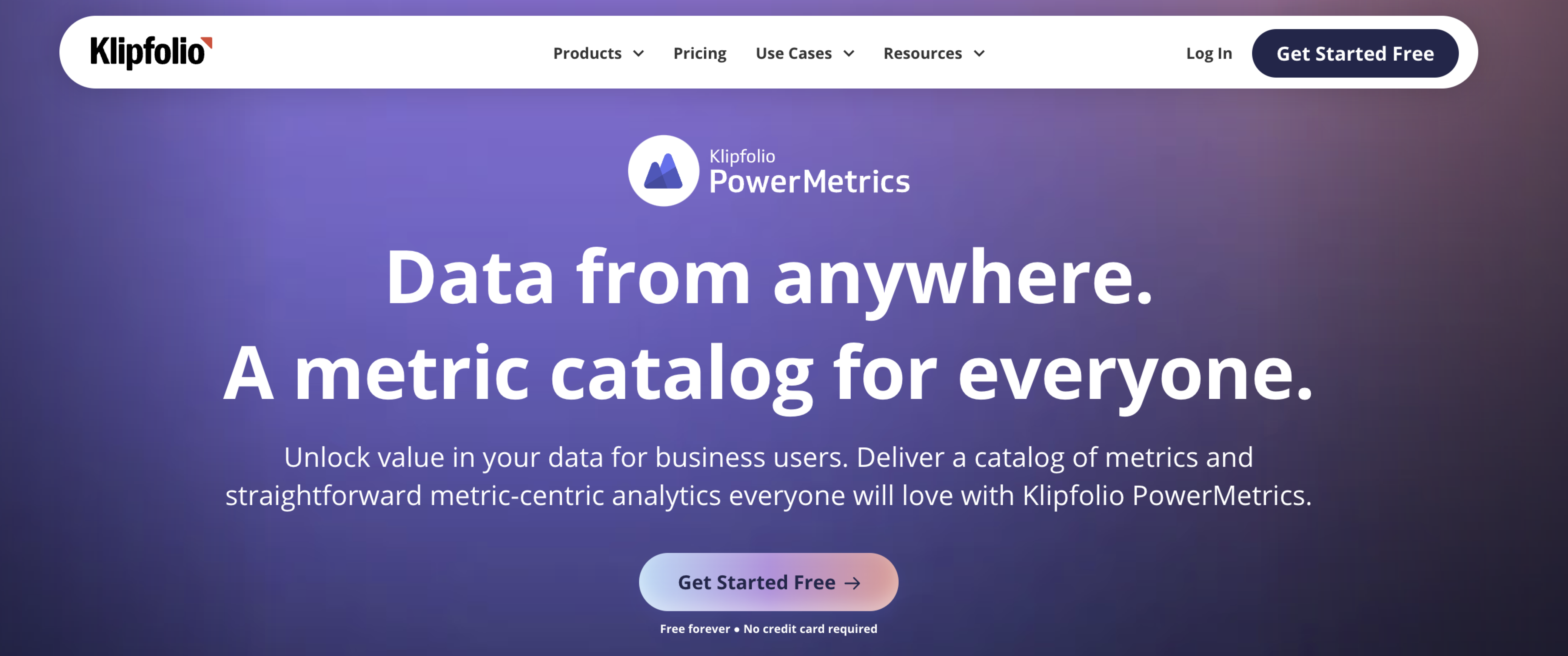 klipfolio home page