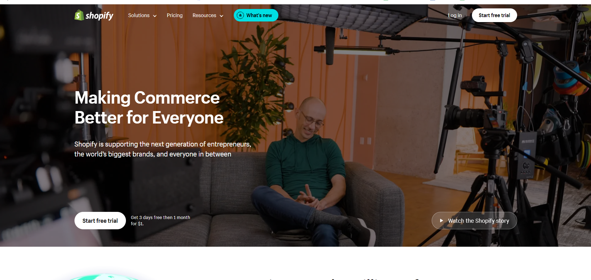 Shopify Homepage Example