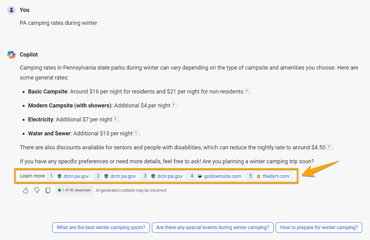 manual search with copilot