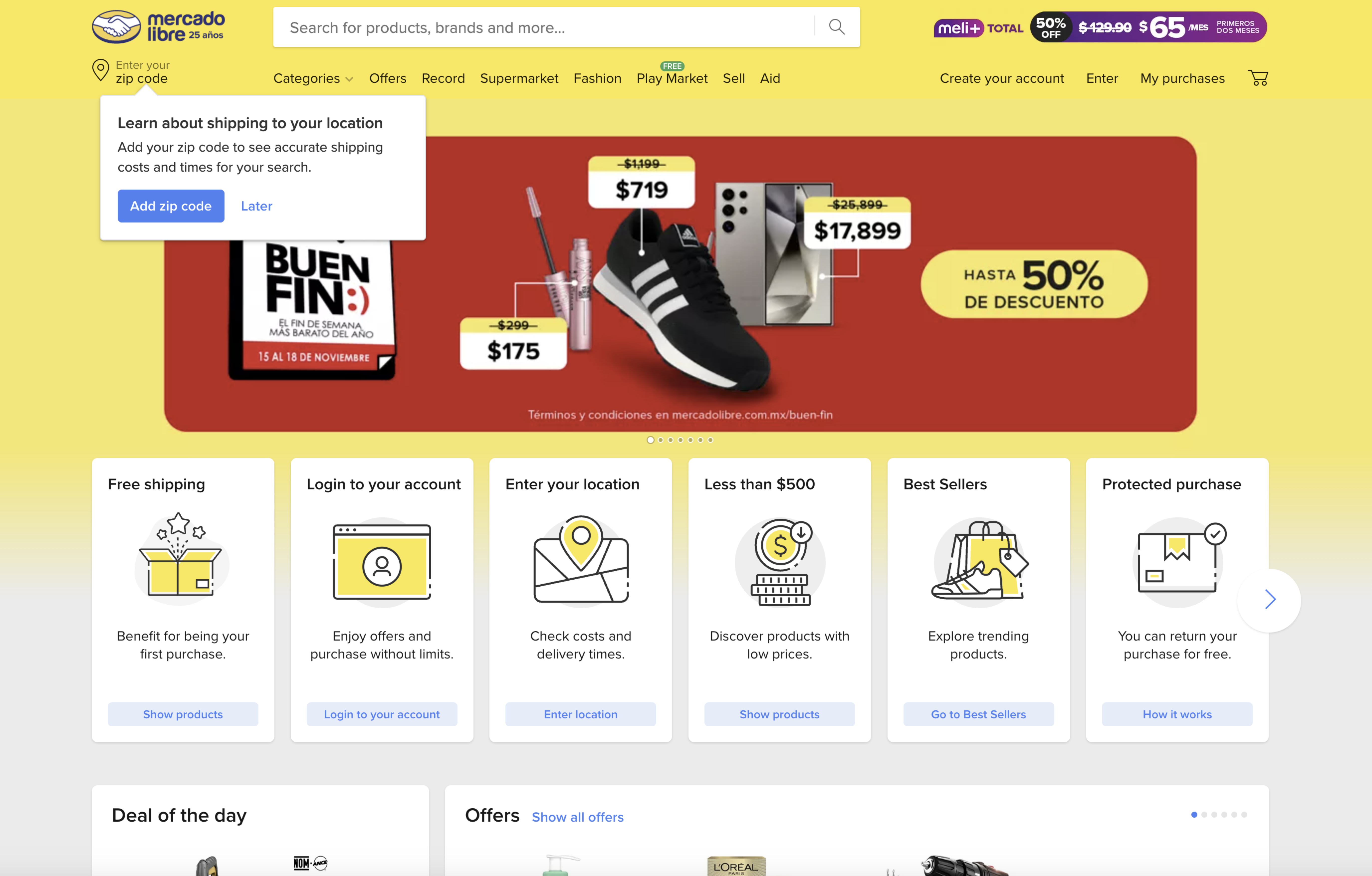 mercado libre home page