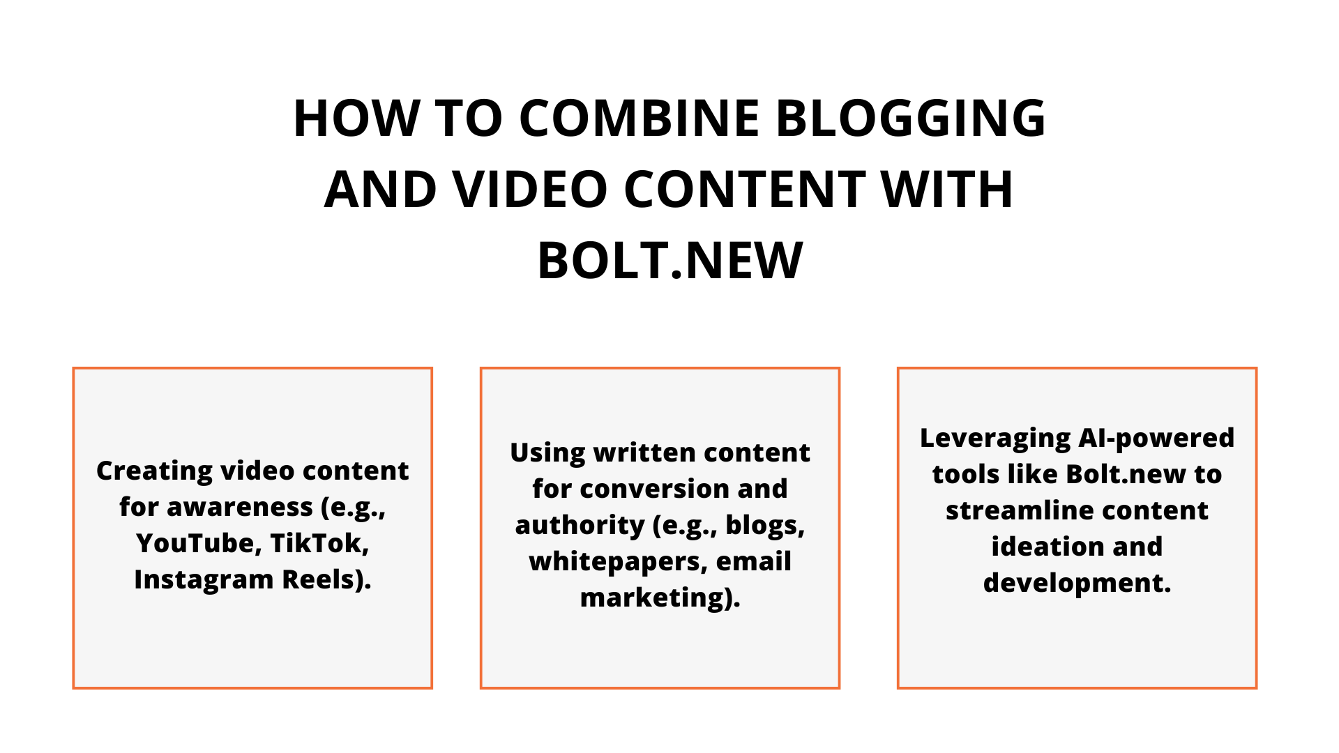 How to combine blogging and video content with bolt.new