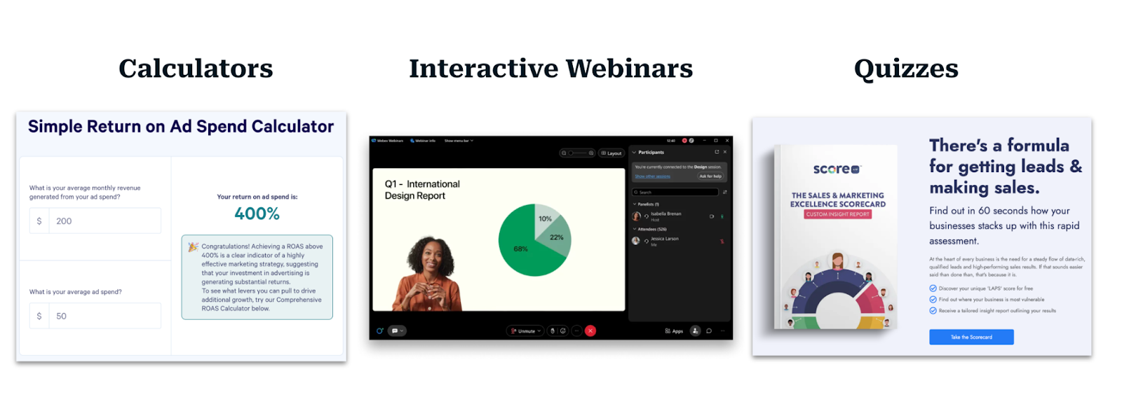 Interactive Calculators, Webinars, and Quizzes