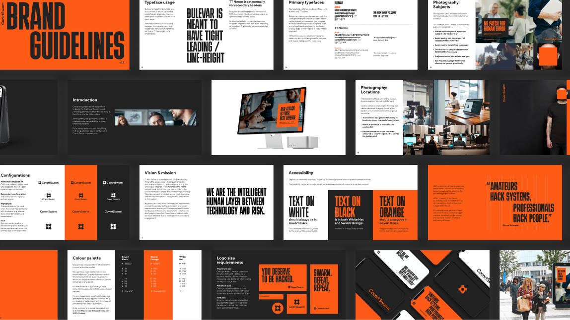 CovertSwarm brand identity example